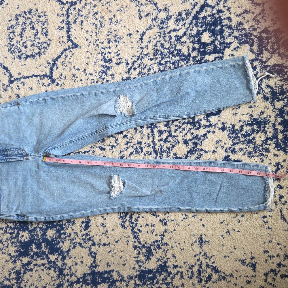 Madewell Distressed Light Blue Skinny Jeans - Picture 7 of 8